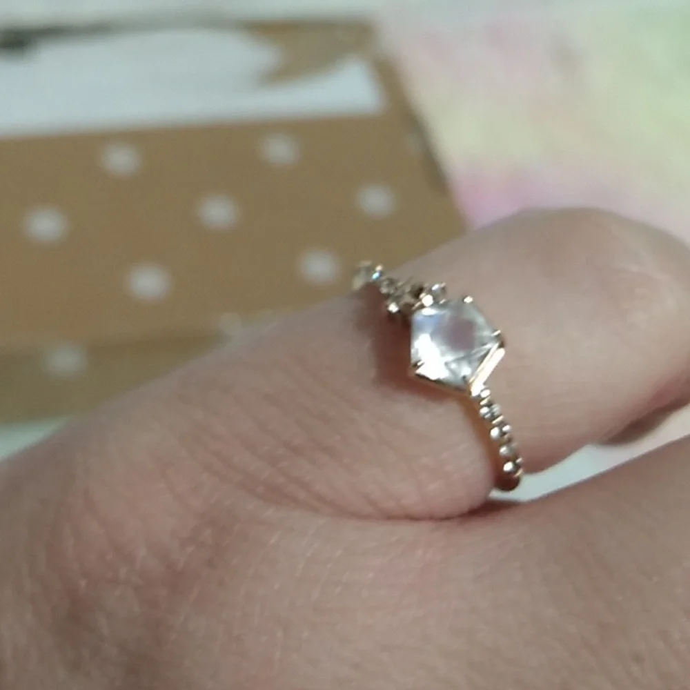 SALE! RARE! Samantha Tiara 10kt Yellow Gold Moonstone & Topaz Ring Sz.4 1/2 - Picture 2 of 11